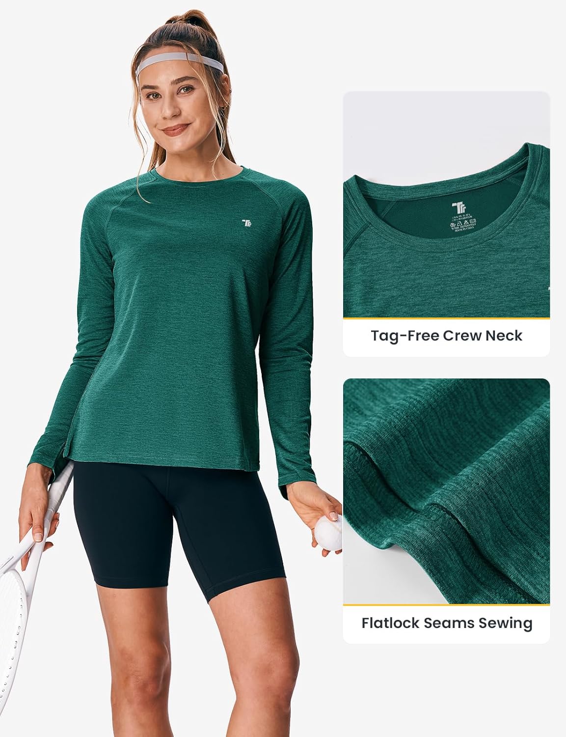 TBMPOY Women's UPF 50+ Sun Protection Long Sleeve Shirts SPF Lightweight Hiking Athletic Running Fishing Workout Tops - Image 5