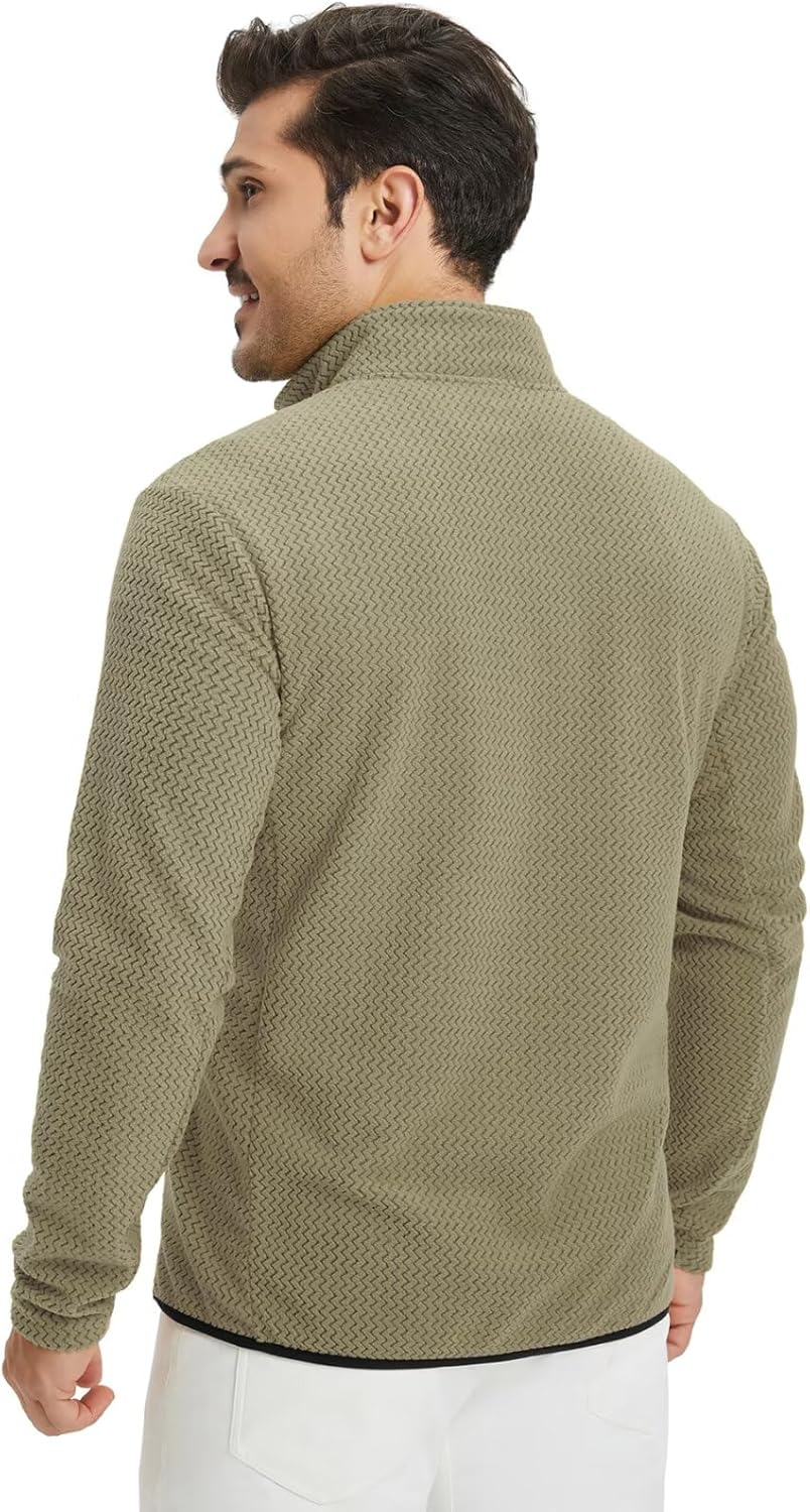 M MAELREG Quarter Zip Pullover Men Midweight Dry Fit Winter Warm Stretchy Golf 1/4 Zip Pullover Mens Sweatshirt with Pocket - Image 4