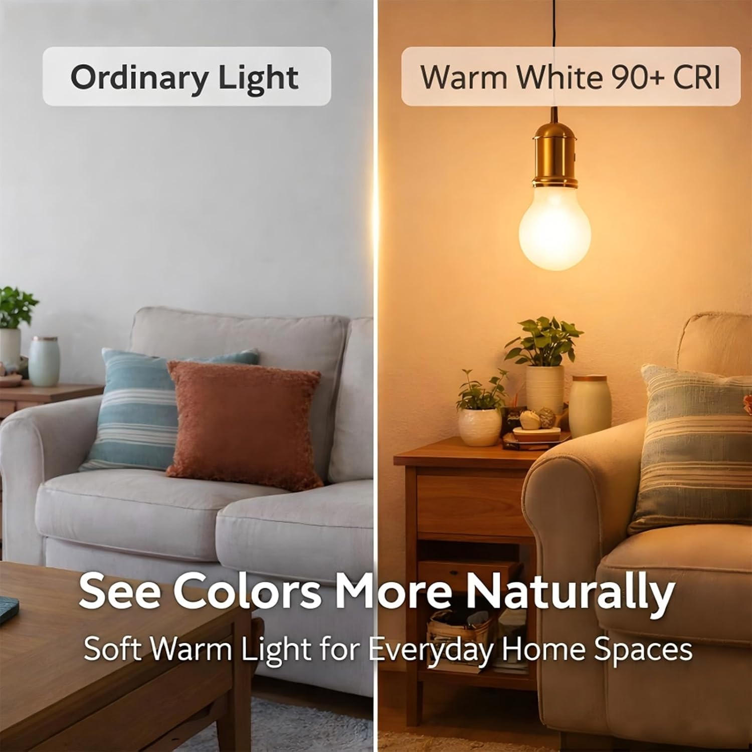 60 Watt Incandescent Light Bulbs, E26 A19 dimmable Bulb, Soft Warm White Light, Shatter-Resistant and Durable (4 Pack)
