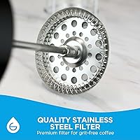 Vista 8 de GROSCHE Cafetera eléctrica con prensado francés, Vidrio transparente