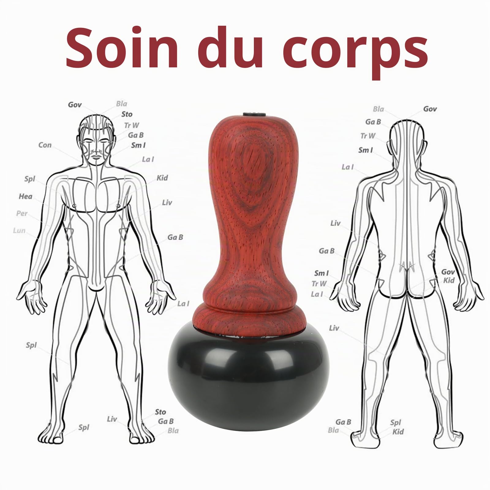 Appareil de massage électrique à pierres chaudes - Appareil de massage Gua Sha électrique Gua Sha avec chauffage en pierre naturelle, contrôle de la température à cinq vitesses, pour massage à la