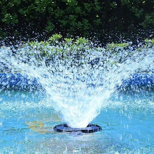 Large Pond Floating Fountain with 8000 GPH Fountain Pump, 50’ Power Cord, Classic Crown Spray Pattern 4’x15’Pond Aerator Pump for Ponds & Lakes |，Efficient Pond Aeration Systems Black - Thumbnail 2