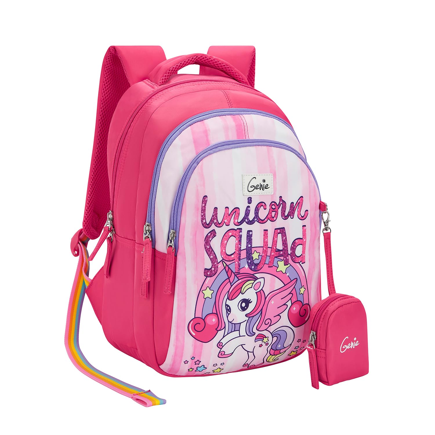 genie School Backpack for Girls |15 In-20 Ltr with Three Compartments,Side Pockets and Light Weight with Padded Shoulders |Best for Books,Stationery, Lunch Box & Essentials-picture-30
