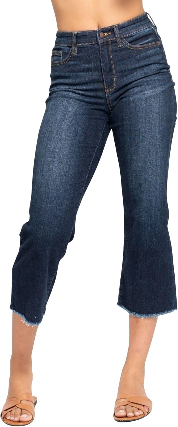 Judy Blue Women’s High Waist Cropped Wide Leg Jeans