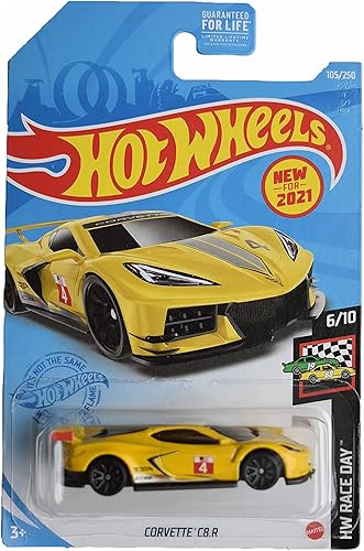 Hot Wheels Corvette C8.R, [Amarillo] 105/250 Día de la Carrera 6/10