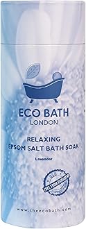 Eco Bath London Relaxing Lavender Epsom Salt Bath Soak - Tube 1kg, Magnesium Bath Salt Infused with Lavender Essential Oil, Epsom Bath Salts for Relaxation