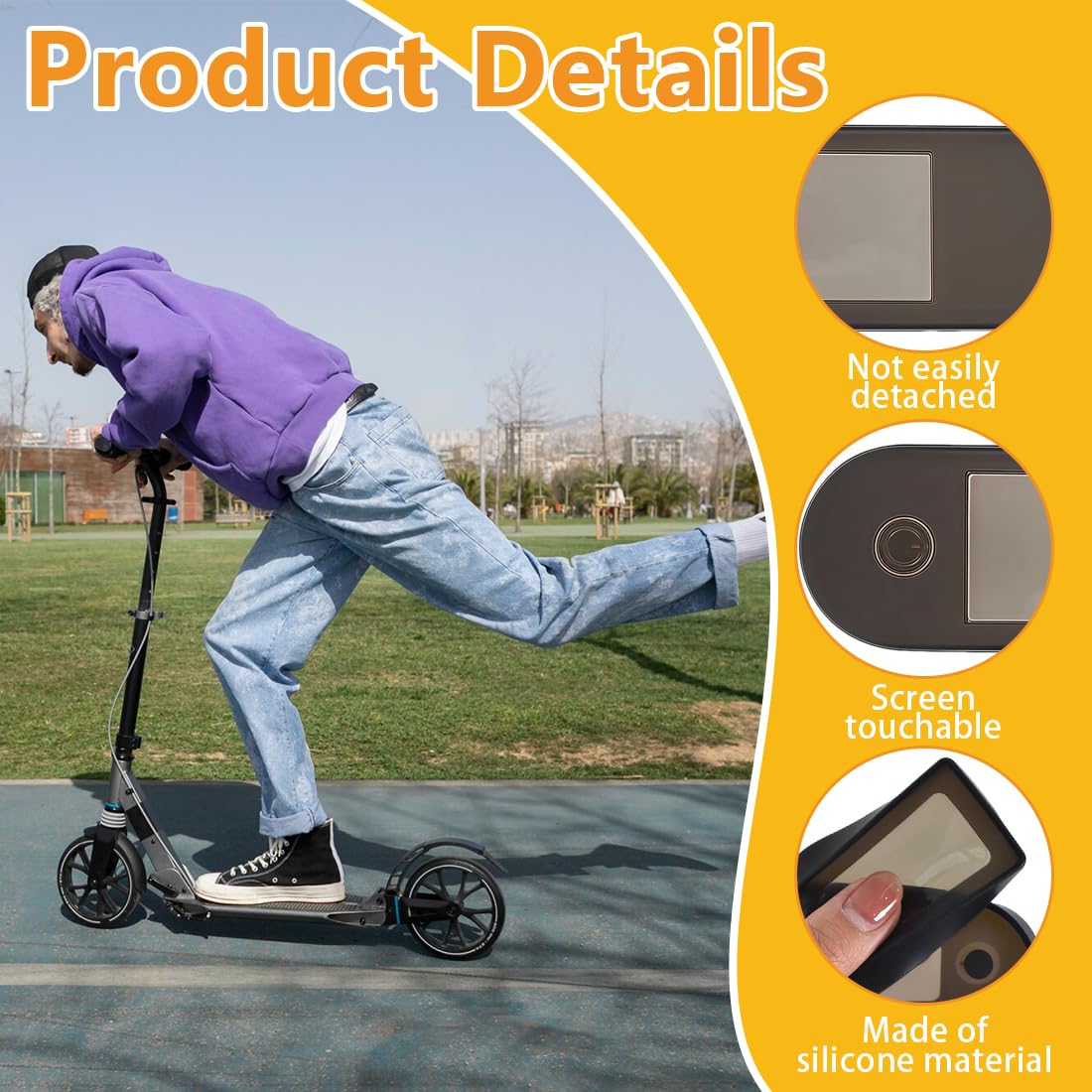 Funda Protectora de Silicona para Xiaomi Patinete Eléctrico 4 Pro/5/5 Pro/5 Max, Resistente a Golpes y Arañazos, Impermeable, Para Uso Exterior (Negro) — view 3