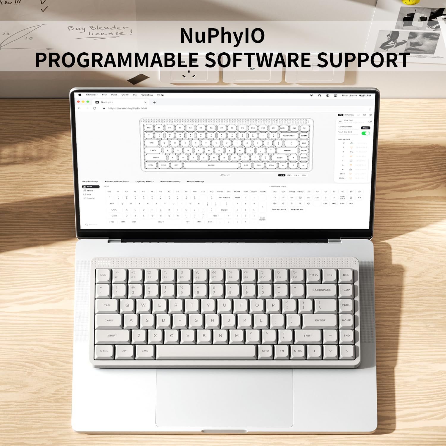 NuPhy Node75 Wireless Mechanical Keyboard, 75% Hot Swappable Custom Low Profile Keyboard, 84 Keys Computer Gaming Keyboards, Supports Touch Gestures, PBT Keycaps, RGB Backlit, Bluetooth/2.4GHz/USB-C - 3