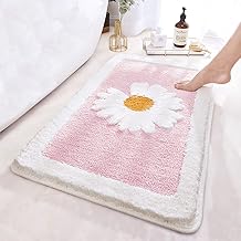 ANNARUGER Pink Bathroom Rug, Ultra Soft Microfiber Shaggy Mat, 20''x 32'', Extra Absorbent, Machine Washable, Non-Slip Carpet for Tub and Shower