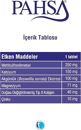 Pahsa Tip II Kollajen Beslenme Desteği 30 Tablet