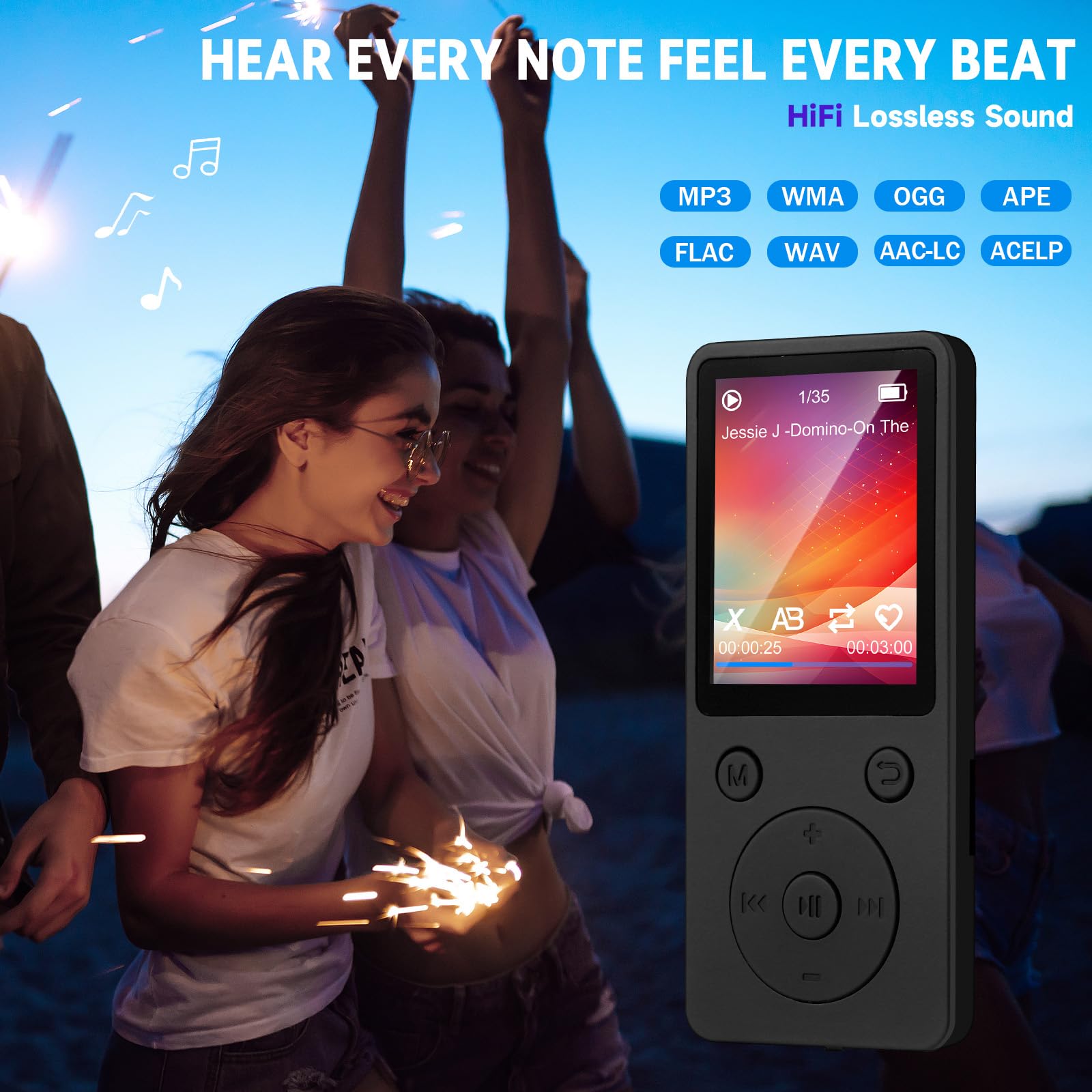 MP3-speler voor Wandelen Hardlopen, Draagbare Mini-mp3-muziekspeler Sport-back-clip Lcd-scherm