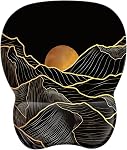 EooCoo Ergonomic Mouse Pad with Wrist Support, Mousepad with Memory Foam Wrist Rest and Non-Slip Base for Computer, Cafe, Home & Office, 9.64 x 8.26 in Office Desk Accessories, Black