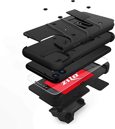 Miniatura 3 de Zizo Bolt Cover - Funda para iPhone 11 con grado militar, protector de pantalla de cristal, función atril y funda (color negro)