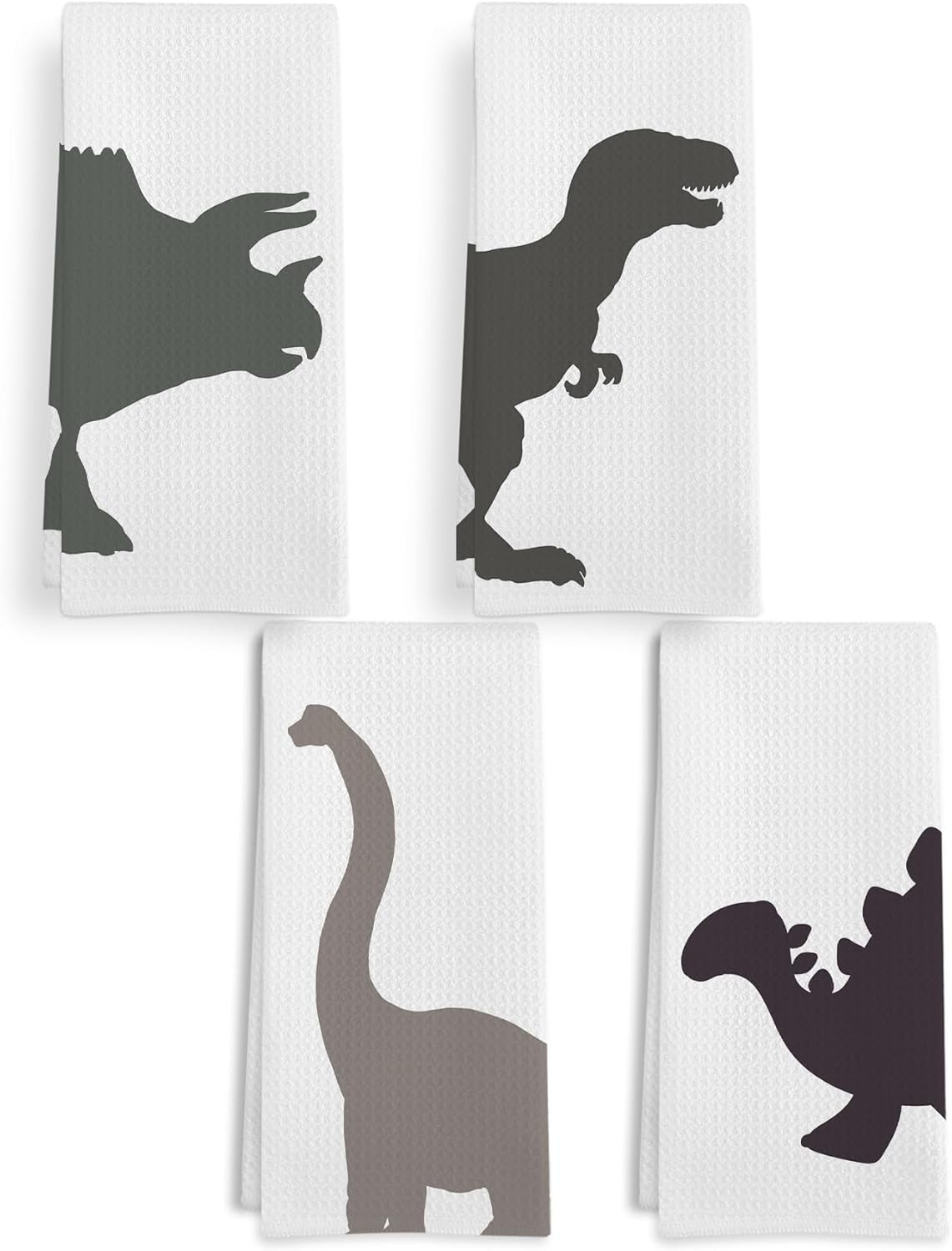 Boys Kids Dinosaur Hand Towels for Bathroom Set of 4, Boys Bathroom Decor, Dinasours Gifts Dish Tea Towels for Kitchen, Dinosaur Towels for Boy Kids, 16x24 Inch