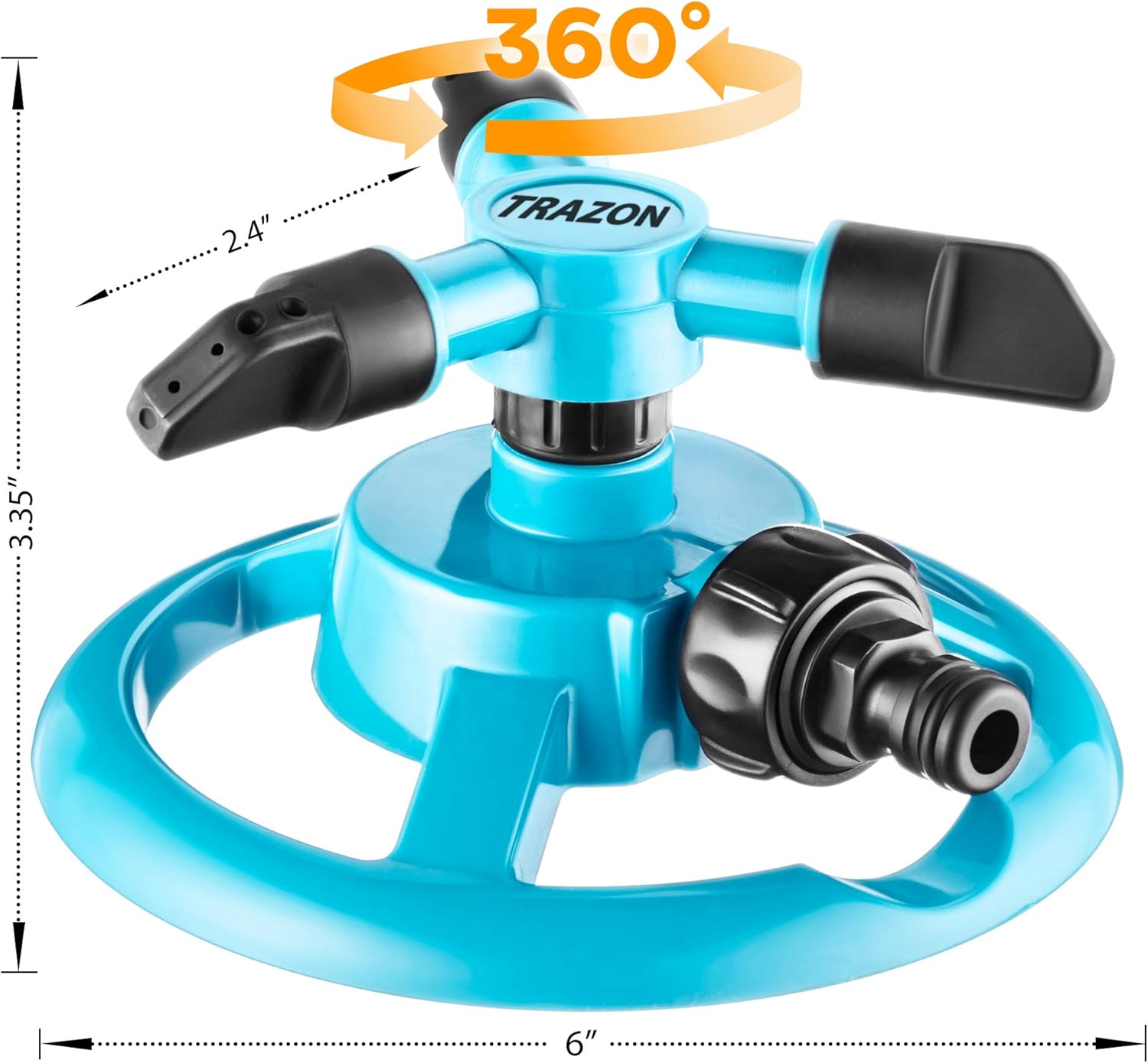 Trazon Garden Sprinklers for Yard 360 Degree Rotating, Lawn Sprinklers for Hoses, Large and Small Areas Up to 3000 Sq. Ft, Water Sprinkler for Lawn, Plants, Garden Hose Sprinklers Heavy Duty (Blue) : Patio, Lawn & Garden