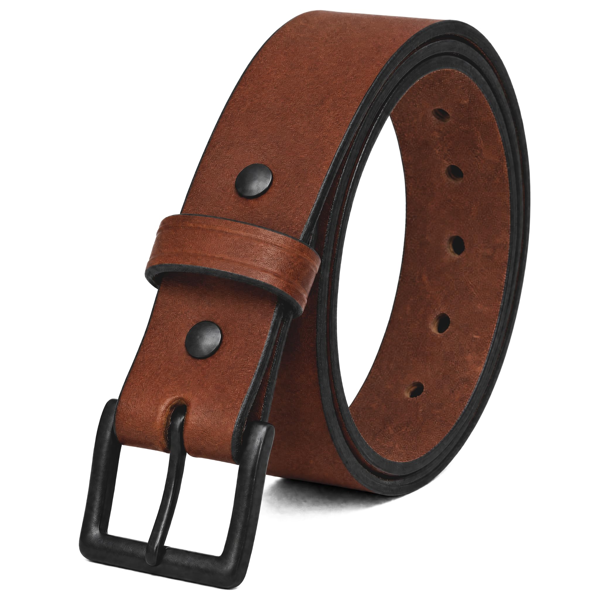 Hanks The Everyday Belt - Made in USA Men’s Leather Belt - 100% Full Grain Leather Heavy Duty Belt for Men, 1.5" Wide