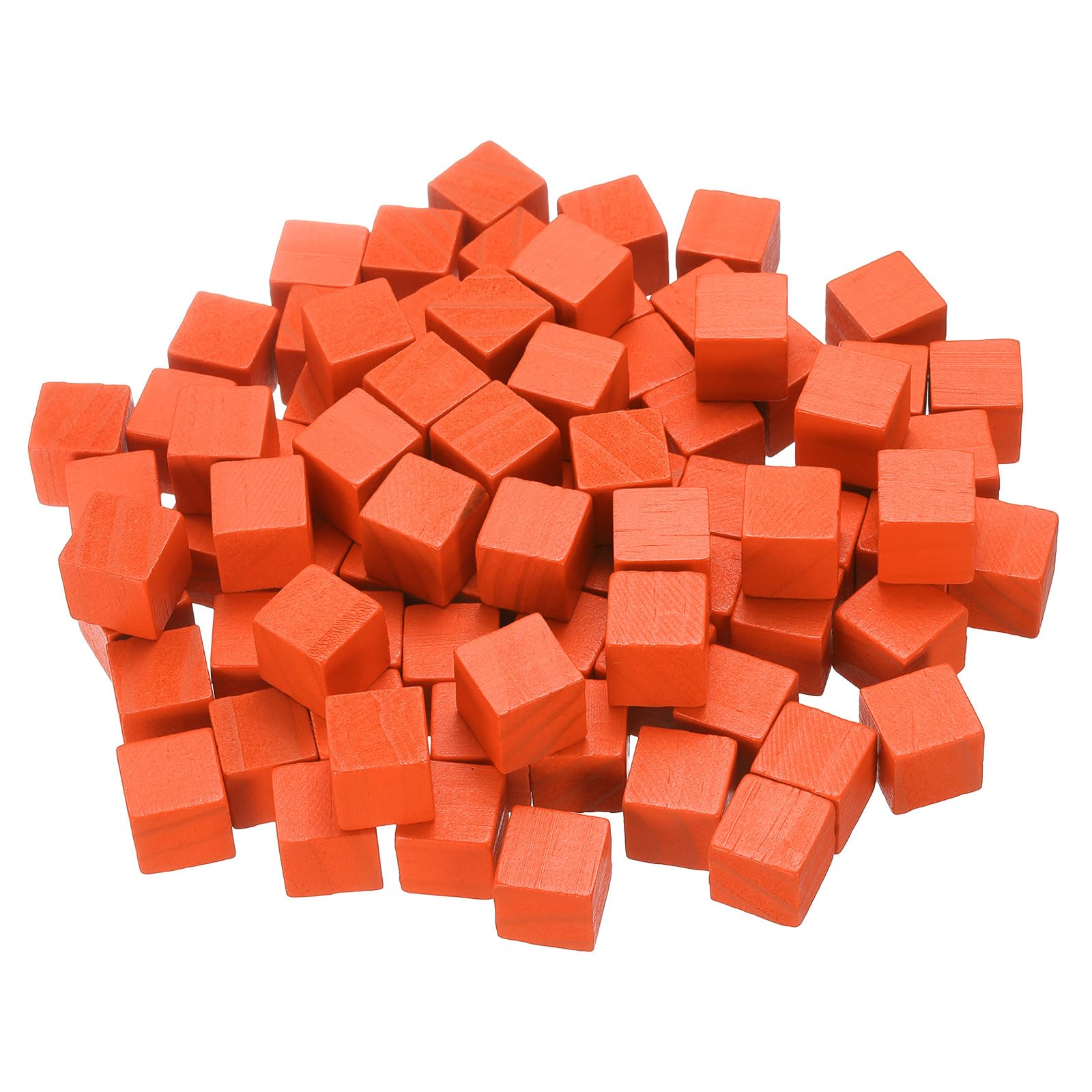 Blocs en bois brut orange de 1,5 cm pour travaux manuels et cubes carrés vierges DIY
