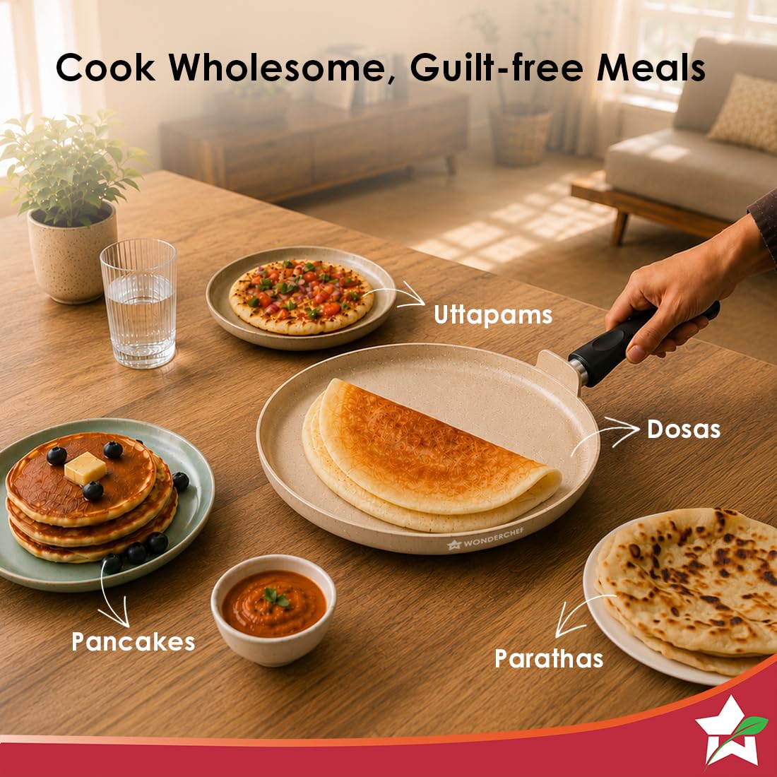 Wonderchef Vitalife Dosa Tawa - Zero Oil Cooking -8