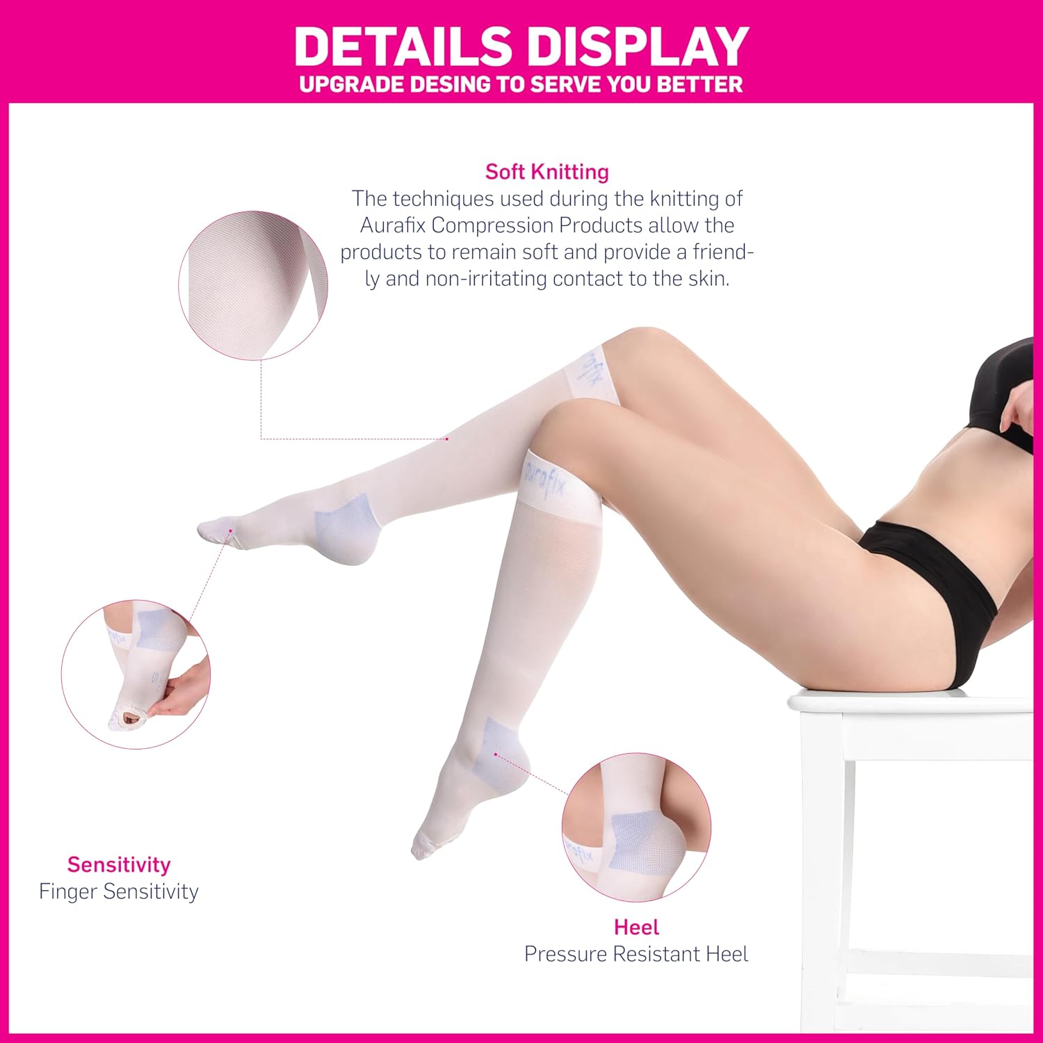 Ted Hose Compression Stockings for Women & Men | Knee High Anti-Embolism Medical Socks | Post-Surgery Support with Therapeutic 13-20 mmHg Compression