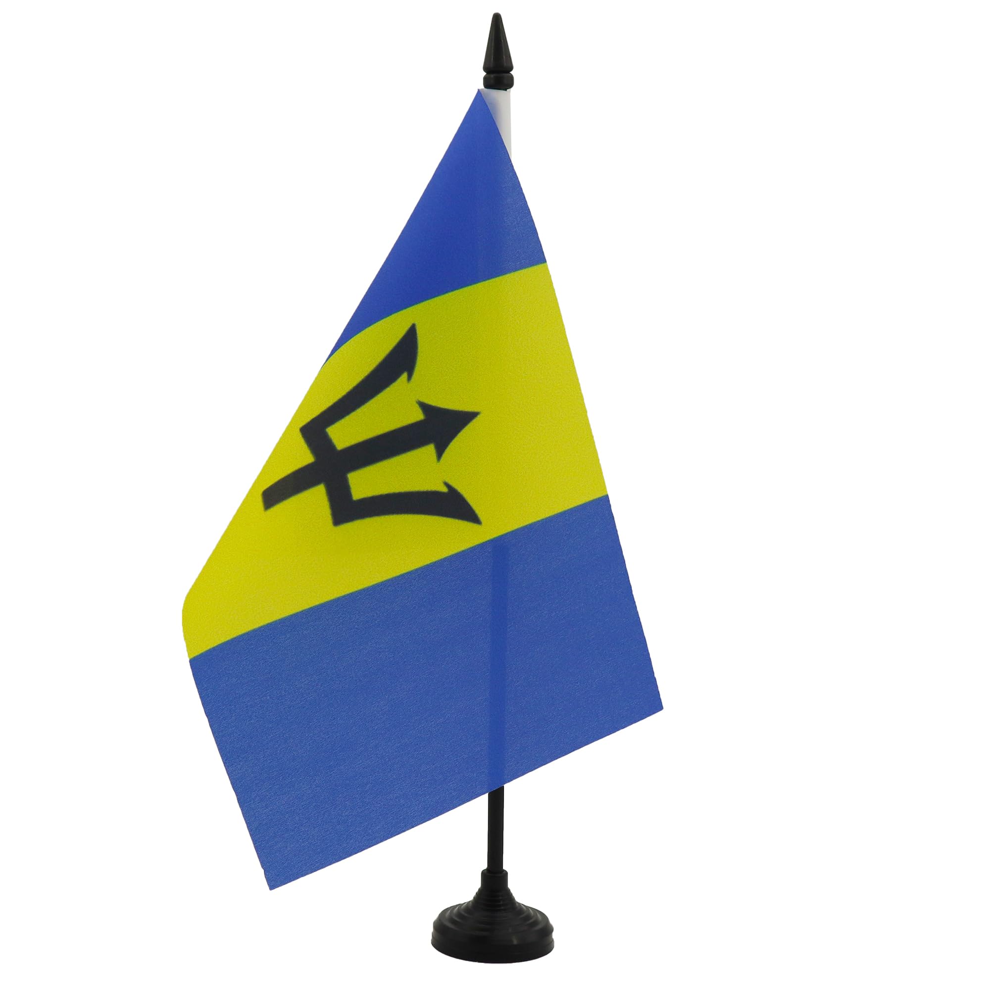 AZ FLAG Barbados Table Flag 6x8 in 100D Polyester Plastic Base