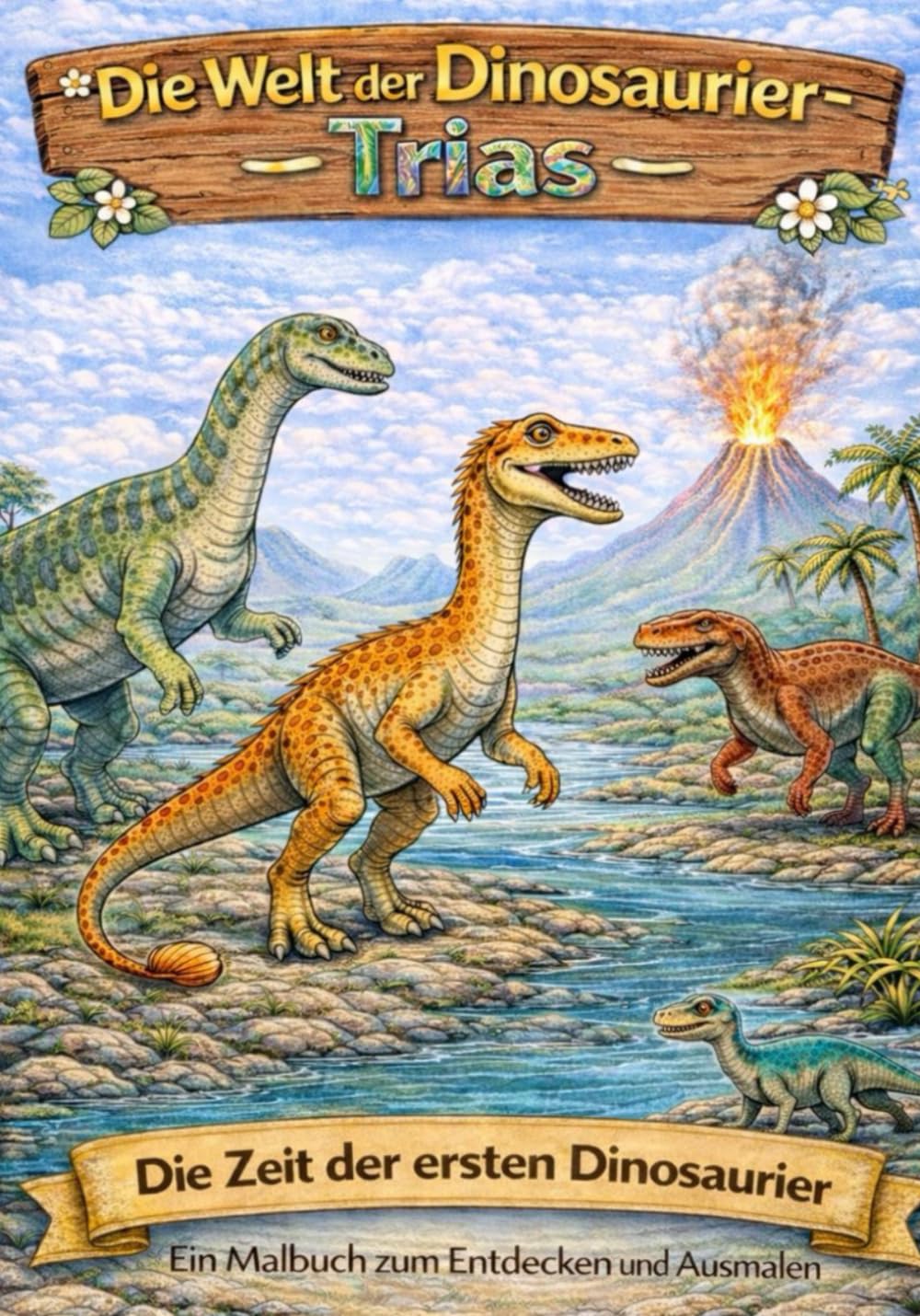 Die Welt der Dinosaurier Trias: Die Zeit der ersten Dinosaurier. Ein Malbuch zum Entdecken und Ausmalen (Dinosaurier eine Reise durch die Erdzeitalter)