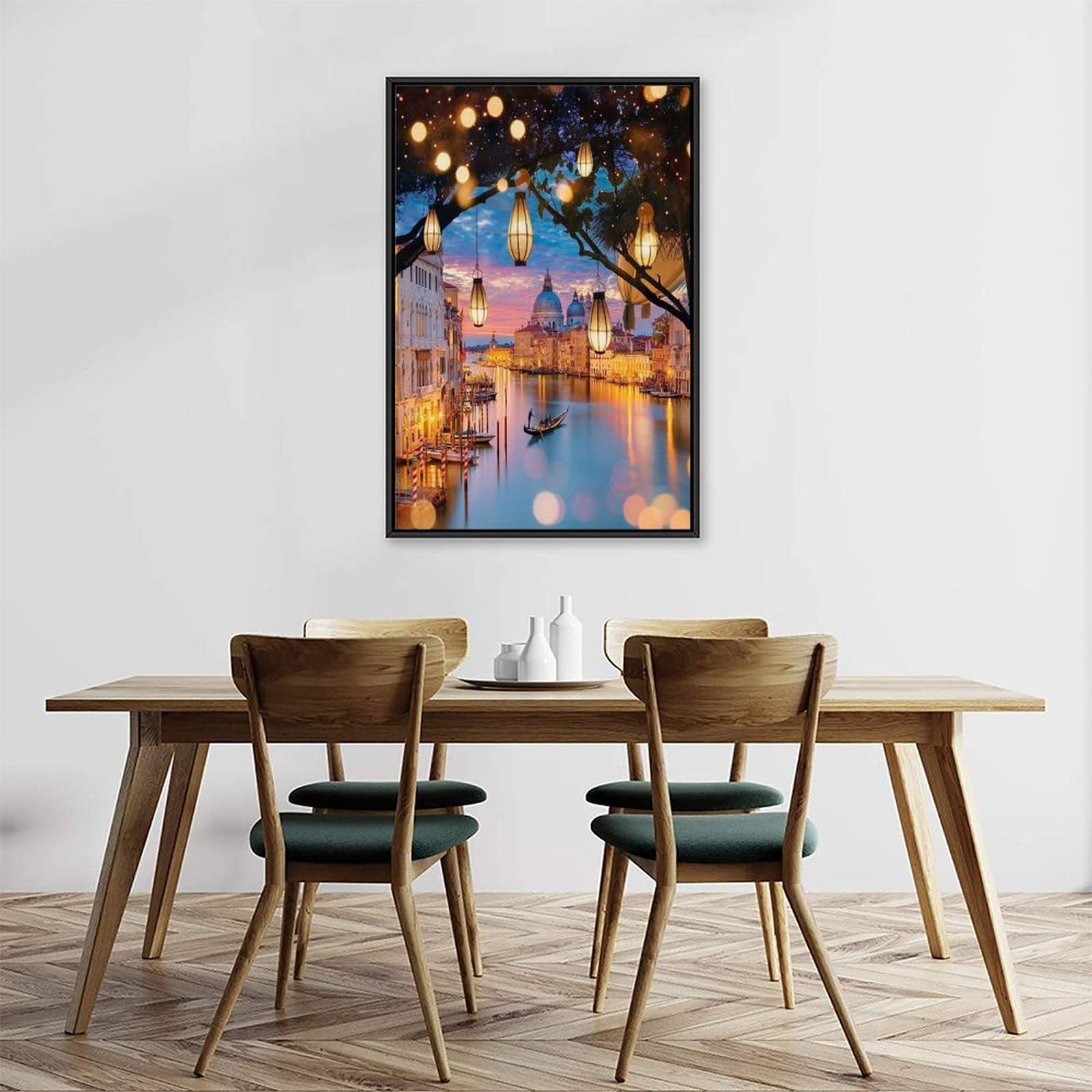 Amazon.co.jp: 絵画 ランタンのあるヴェネツィアの夜インテリア 絵画
