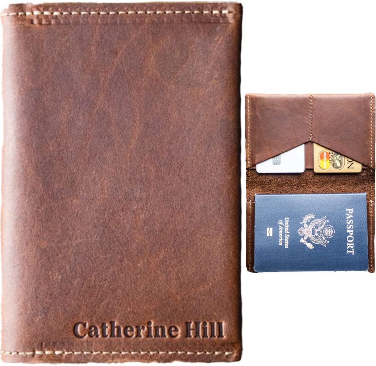 Holtz Leather Company, Handmade Personalized Leather Passport Cover, The Pioneer