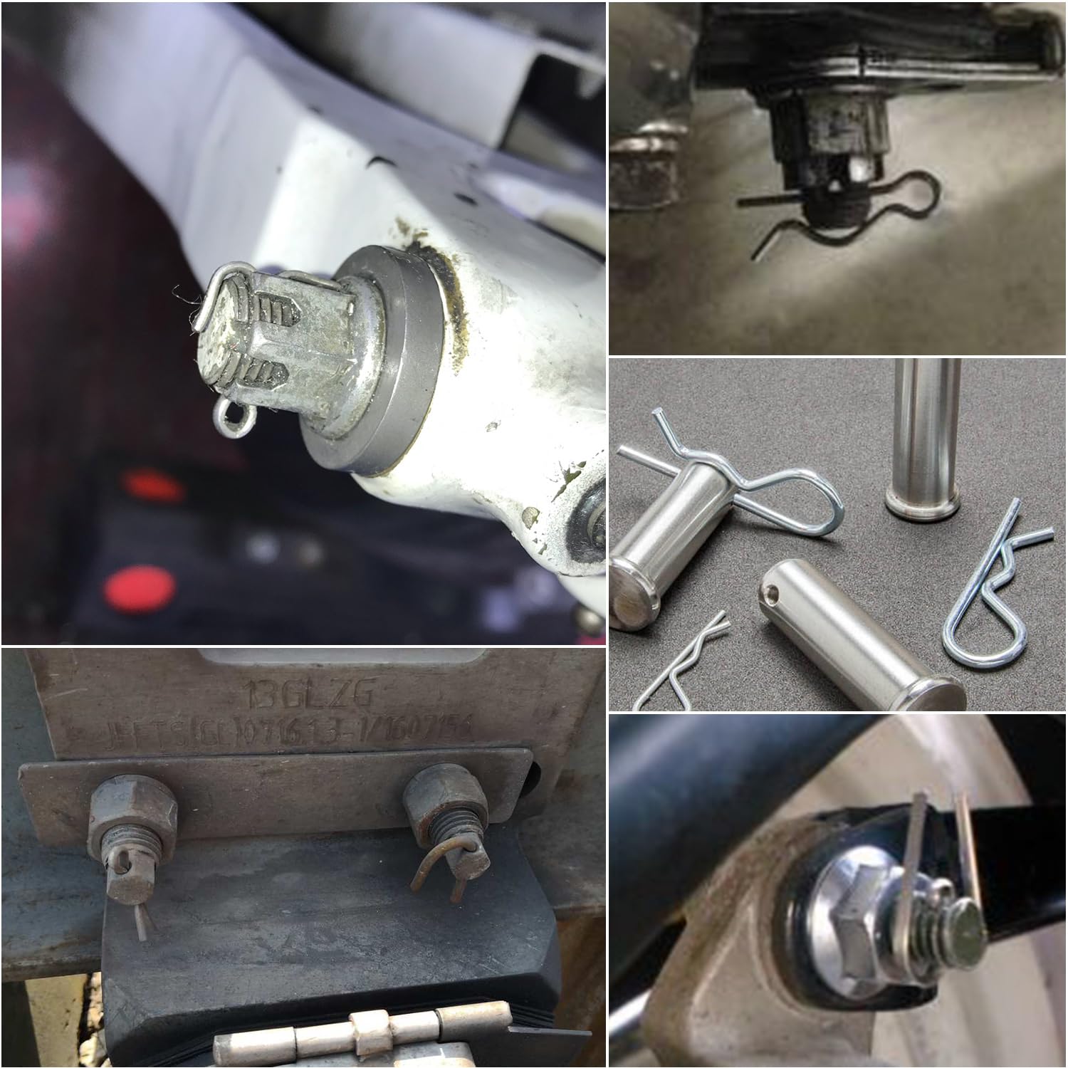Assortimento di Coppiglie Elastiche Cotter Pins, Spaccate e R Clips Set per Trattori Auto
