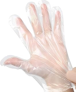 Shopping Dose Pack of 100 Disposable Gloves Food Safe Polyethylene Work Gloves for Kitchen Cooking Cleaning Waterproof Gloves for Cleaning Hair Colouring