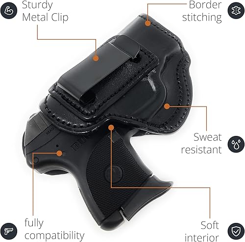 Miniatura 6 de Maxx Carry by PH - Funda de cuero para el interior de la cintura, funda oculta para pistola IWB, funda oculta de cuero para pistola Ruger LCP, funda