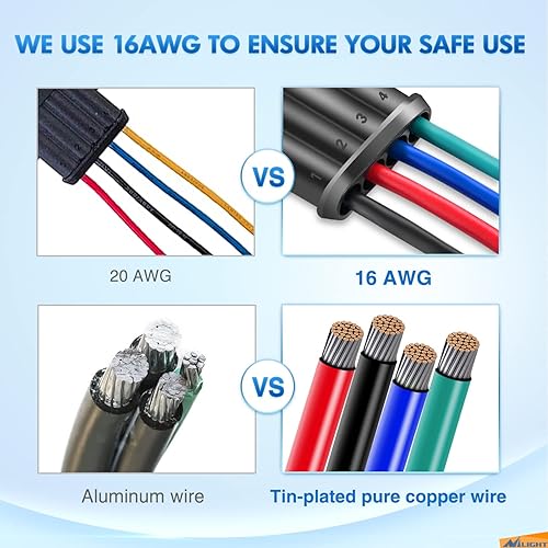 Vista 62 de Nilight Conector de terminal 50020R de 2 pines de 16 AWG de cable impermeable de 0.059 pulgadas, paquete de 10