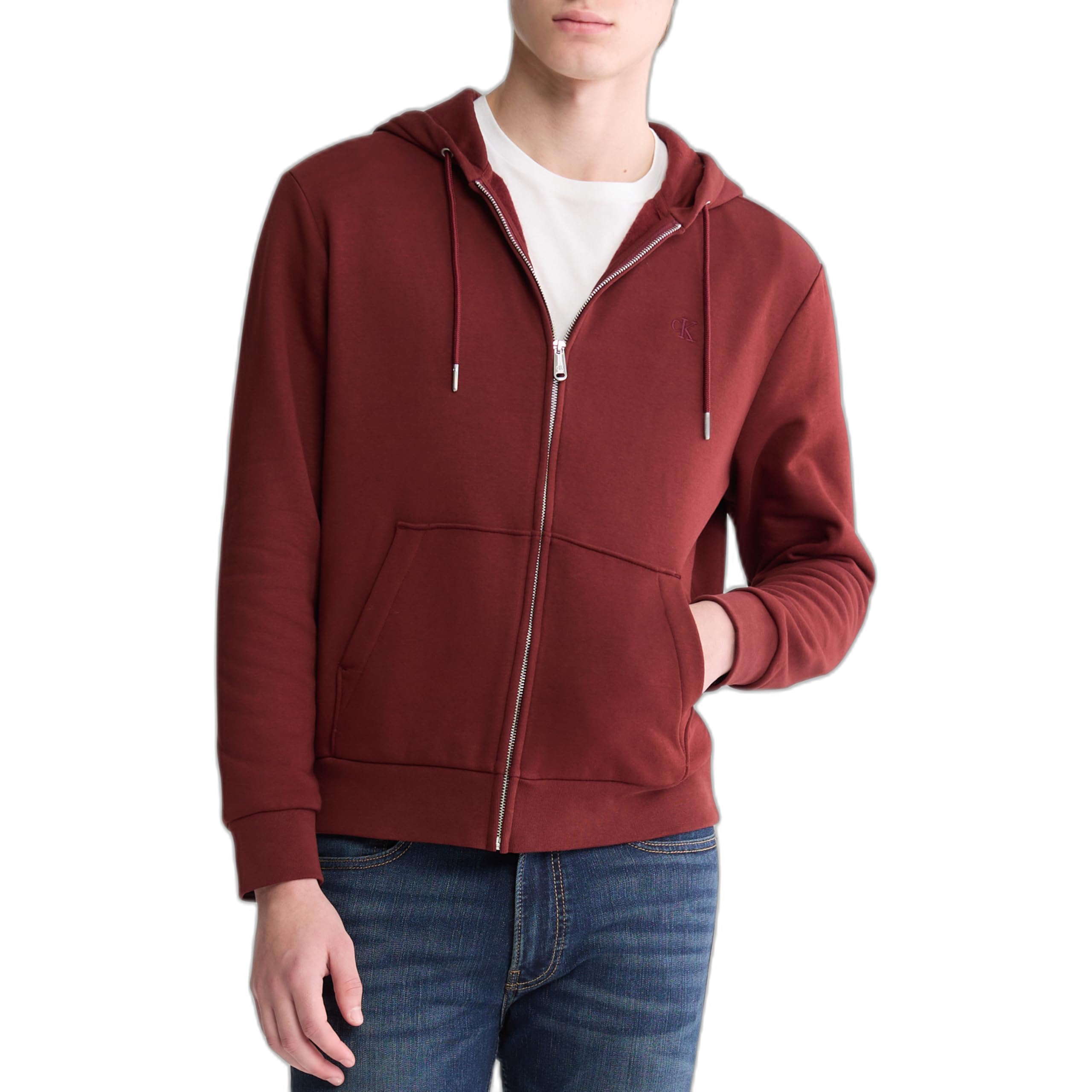 Calvin Klein Men's Relaxed Fit Archive Logo Fleece Full Zip Hoodie
