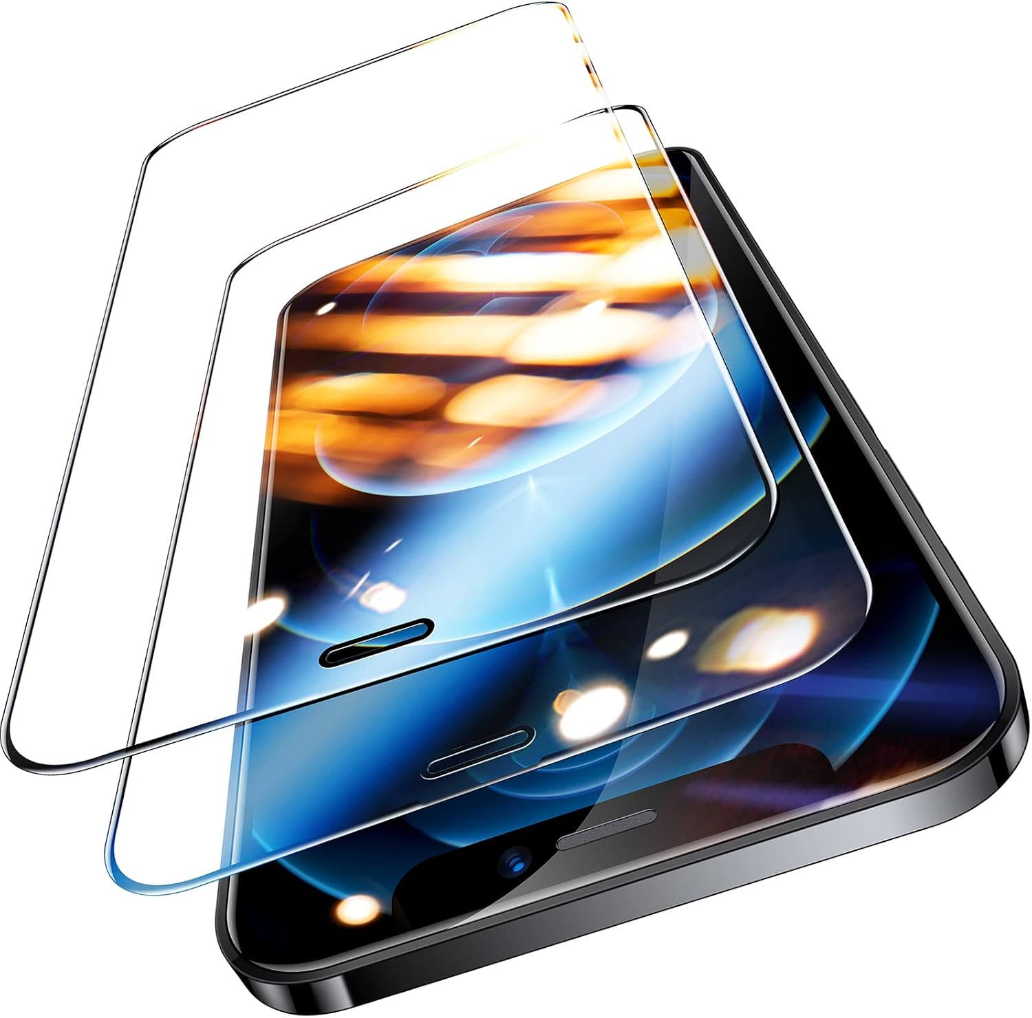 UltraGlass UNBREAK TOP 9H+ Glass for iPhone 12 Pro Max Screen Protector Tempered Glass [Military SGS Shatterproof & Longest Durable] Full Screen iPhone 12 Pro Max Glass, 2 Packs