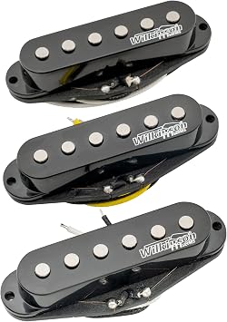 Wilkinson M Series High Output Alnico 5 ST Single Coil Pickups Set for Strat Style Electric Guitar, Black