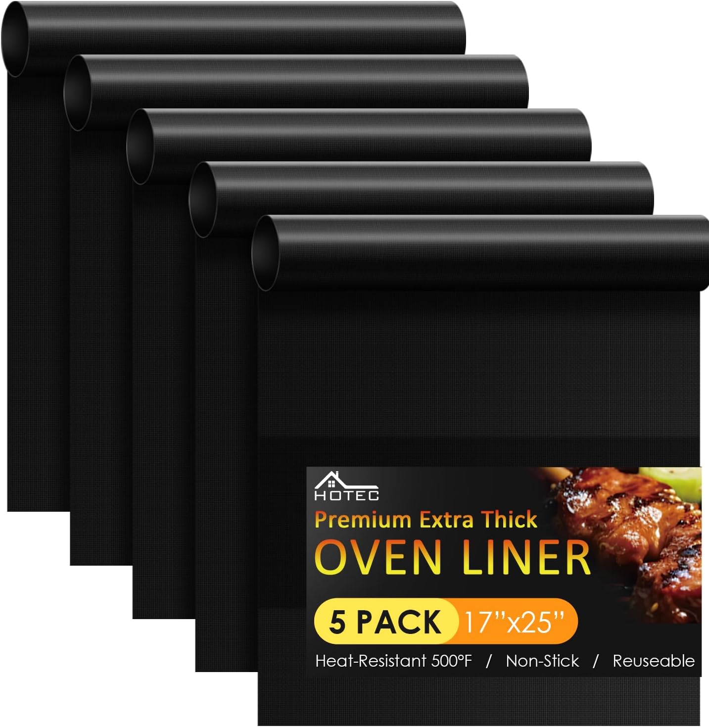 HOTEC 5 Pack Heavy Duty Oven Liners...