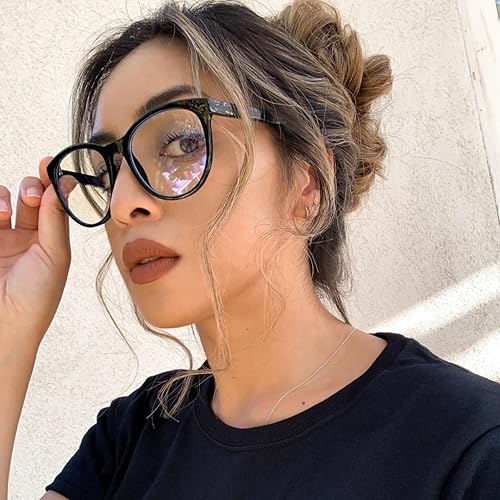 Miniatura 2 de TIJN Gafas de luz azul de gran tamaño para mujeres y hombres, marco grande, antifatiga ocular, transparentes, para computadora, juegos, bloqueador