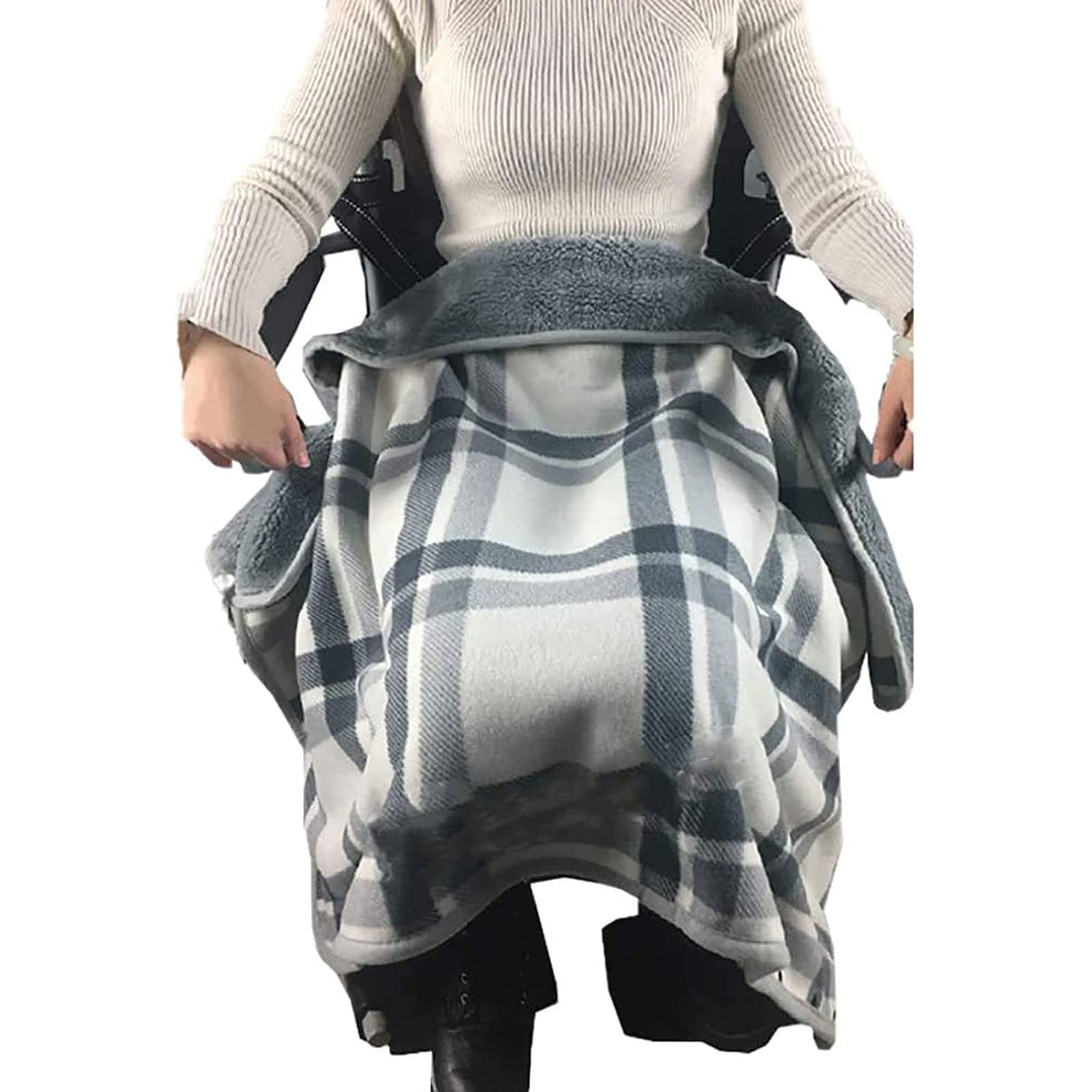 Funda Lujo para Silla Ruedas, Funda acogedora con Forro Polar para Silla Ruedas, Apta para sillas Ruedas manuales y eléctricas, tamaño Adulto, Productos cálidos para Exteriores