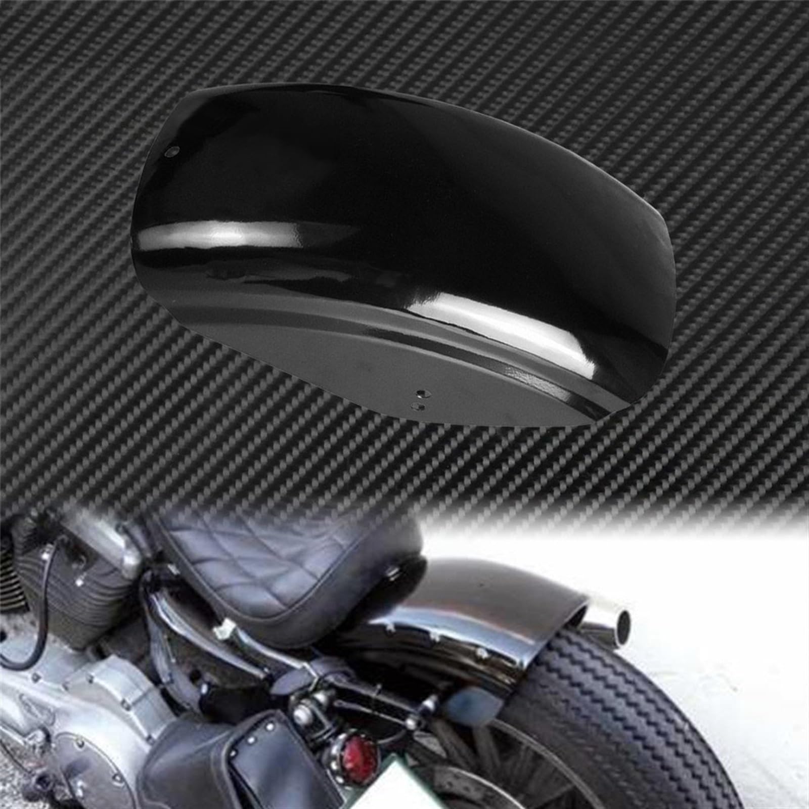 Ruota Moto Protezione Moto Gloss Nero Corto Piatto Parafango Posteriore Parafango Bobber Parafango Copertura per Harley per Sportster per XL883 per XL1200 Custom Paraspruzzi(Dimensione:Rear Fender)
