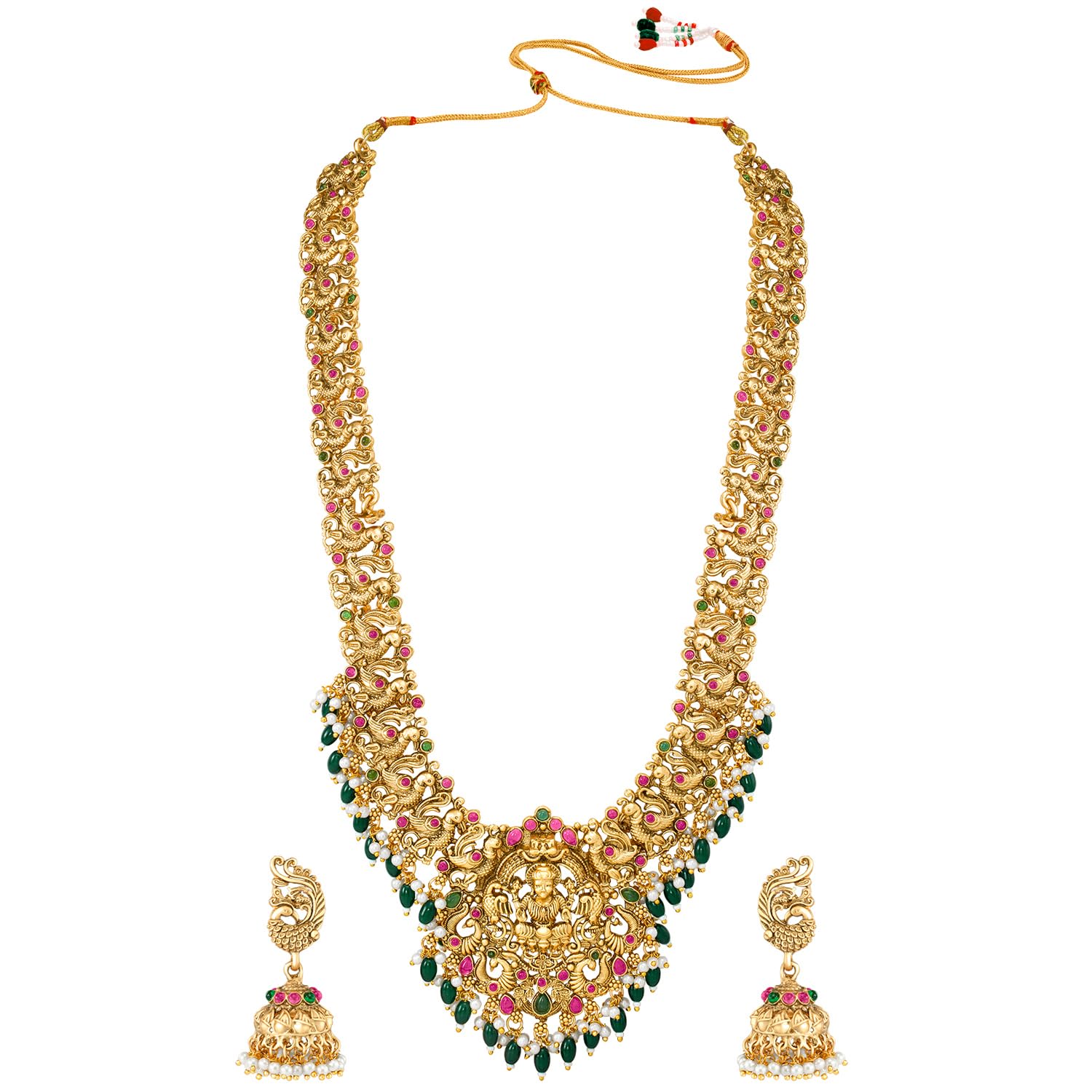 Peora Gold Plated White Kundan Studded Long Necklace & Jhumki Earrings Set Ethnic Traditional Jewellery for Women & Girls (B0CJ9LDLKY) Amazon Price History, Amazon Price Tracker