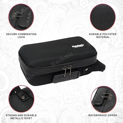 Miniatura 3 de Kashmir Bolsa a prueba de olores con cerradura de combinación, bolsa de pipa de tabaco, organizador de archivos, contenedor de medicamentos, bolsa