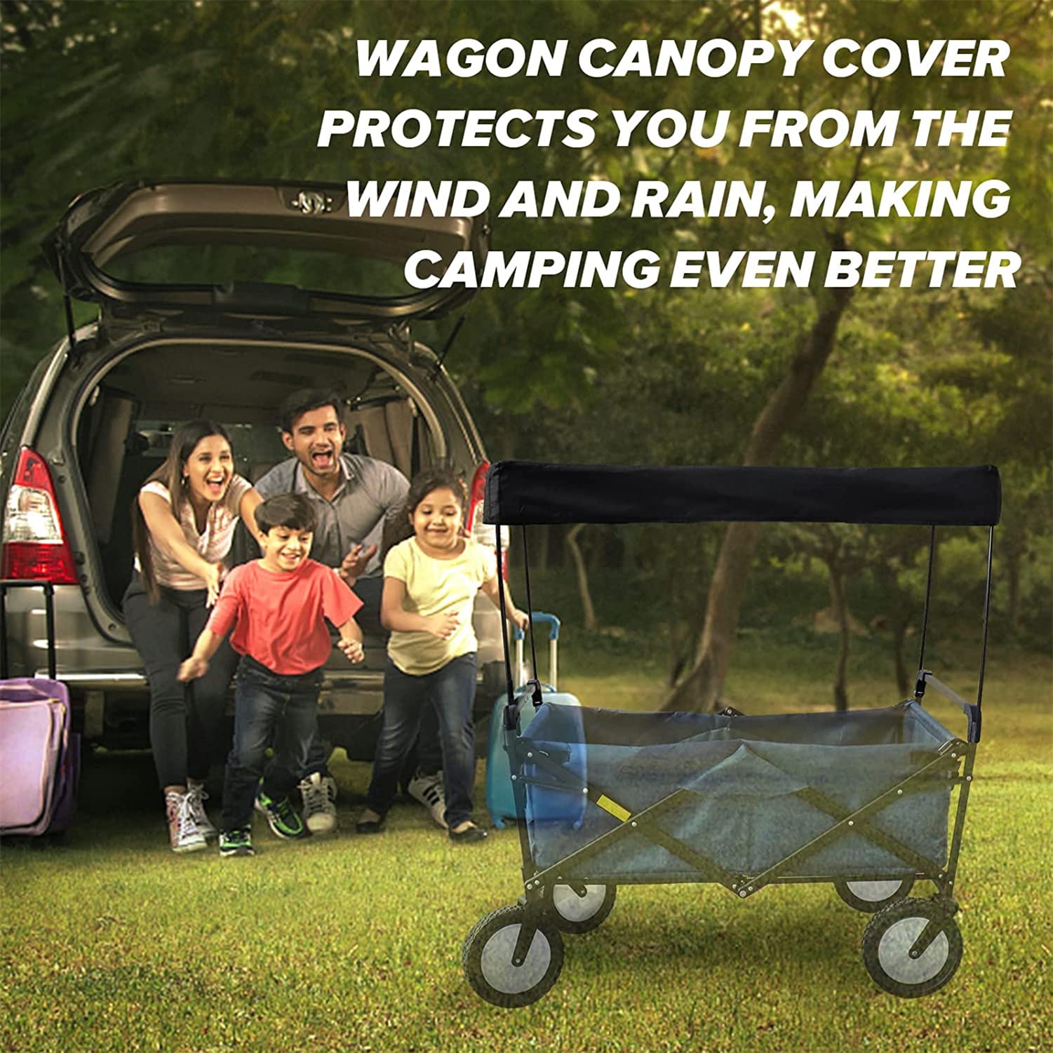 Toldo plegable para carrito – Accesorio de techo portátil para carritos plegables – Protección UV y diseño impermeable para uso en exteriores