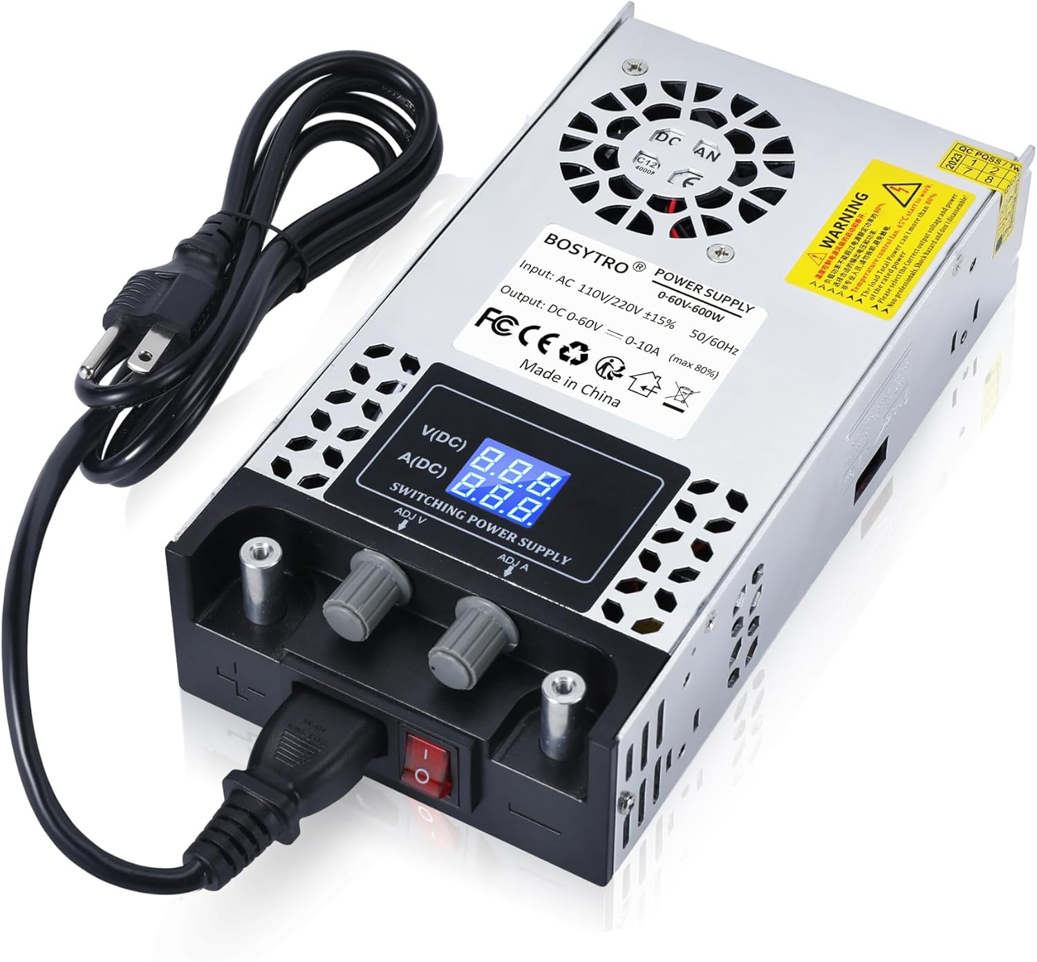 BOSYTRO 0-60V 0-10A Adjustable AC to DC Switching Power Supply User Manual