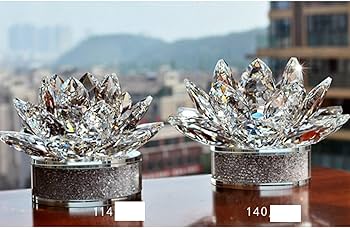 Amazon.co.jp: 蓮の花 クリスタル ガラス 置物 ヒーリング インテリア