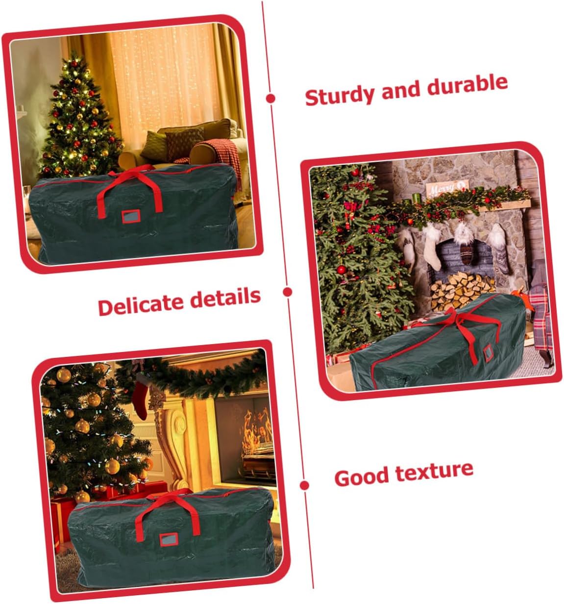 Christmas Tree Storage Bag Large Capacity with Smooth Zipper and Carry Handles for Household Items Blankets Clothes and Holiday Decorations Organizer