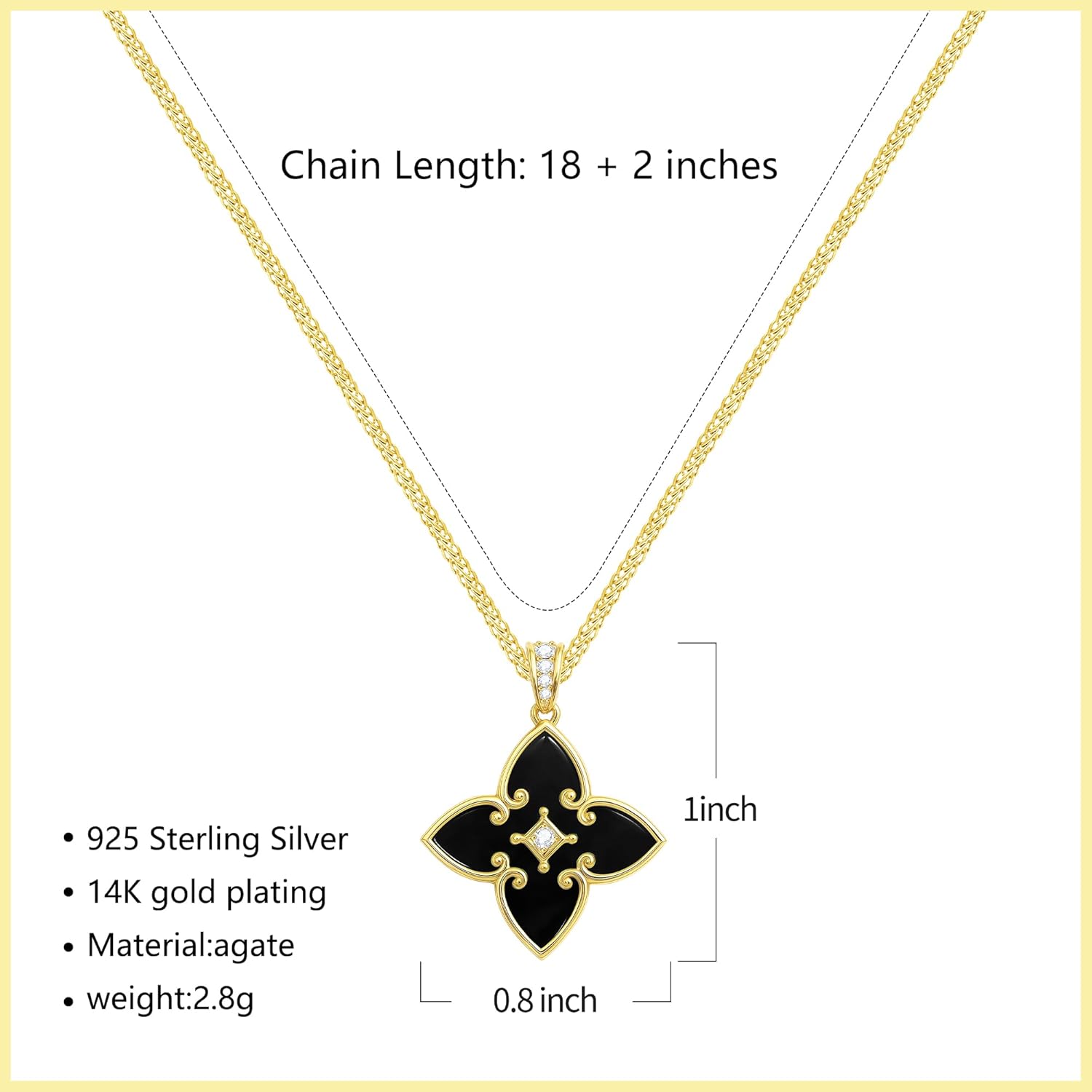Women's Clover necklace – S925 Sterling Silver Pendant with Agate Heart – Adjustable necklace for Women, a Thoughtful Choice for Daughter, Wife, or Mom - Image 2