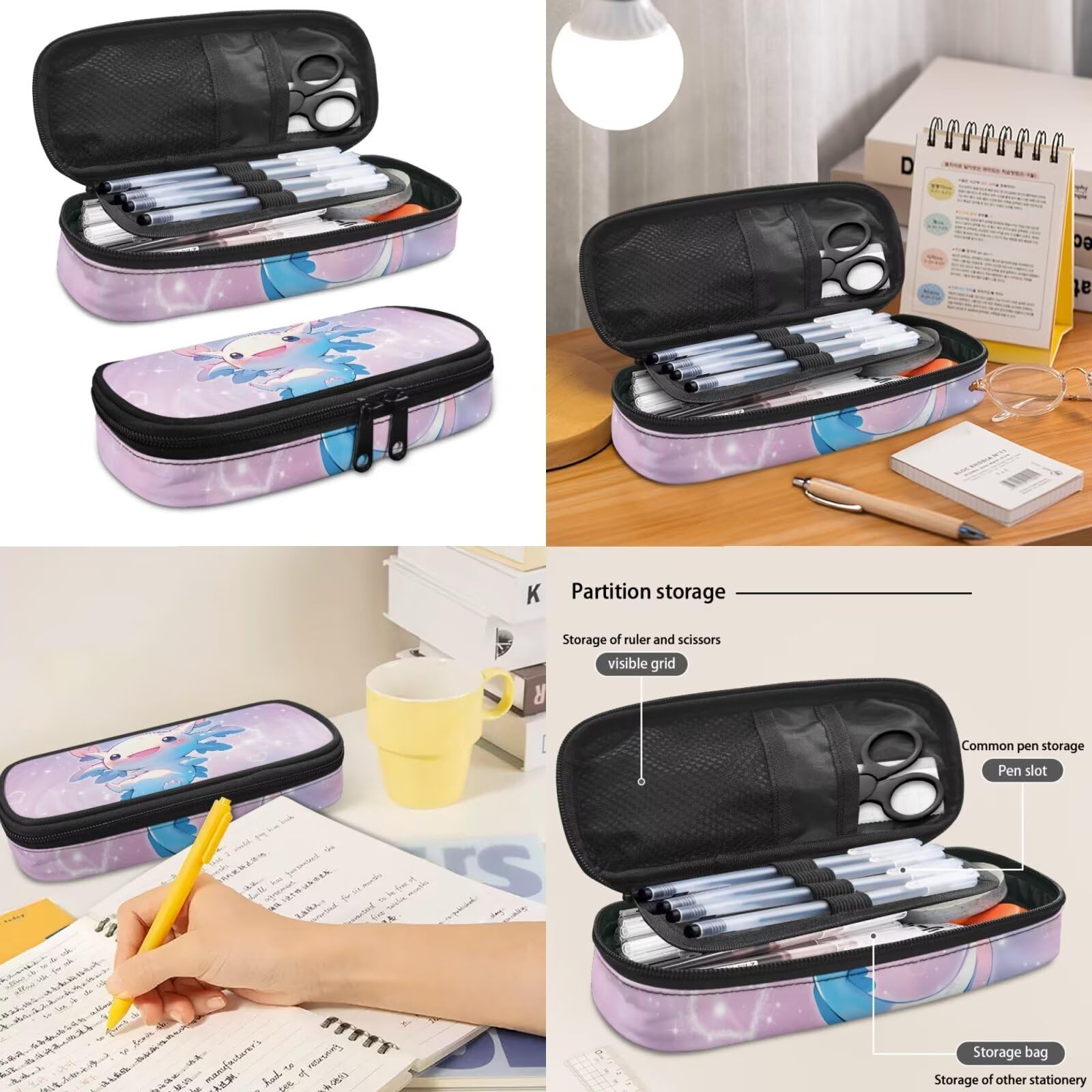 HUGS IDEA Set di borse per libri scolastici carino zaino per ragazze 6-8 8-10 10-12 borsa per la scuola elementare 3 pezzi set