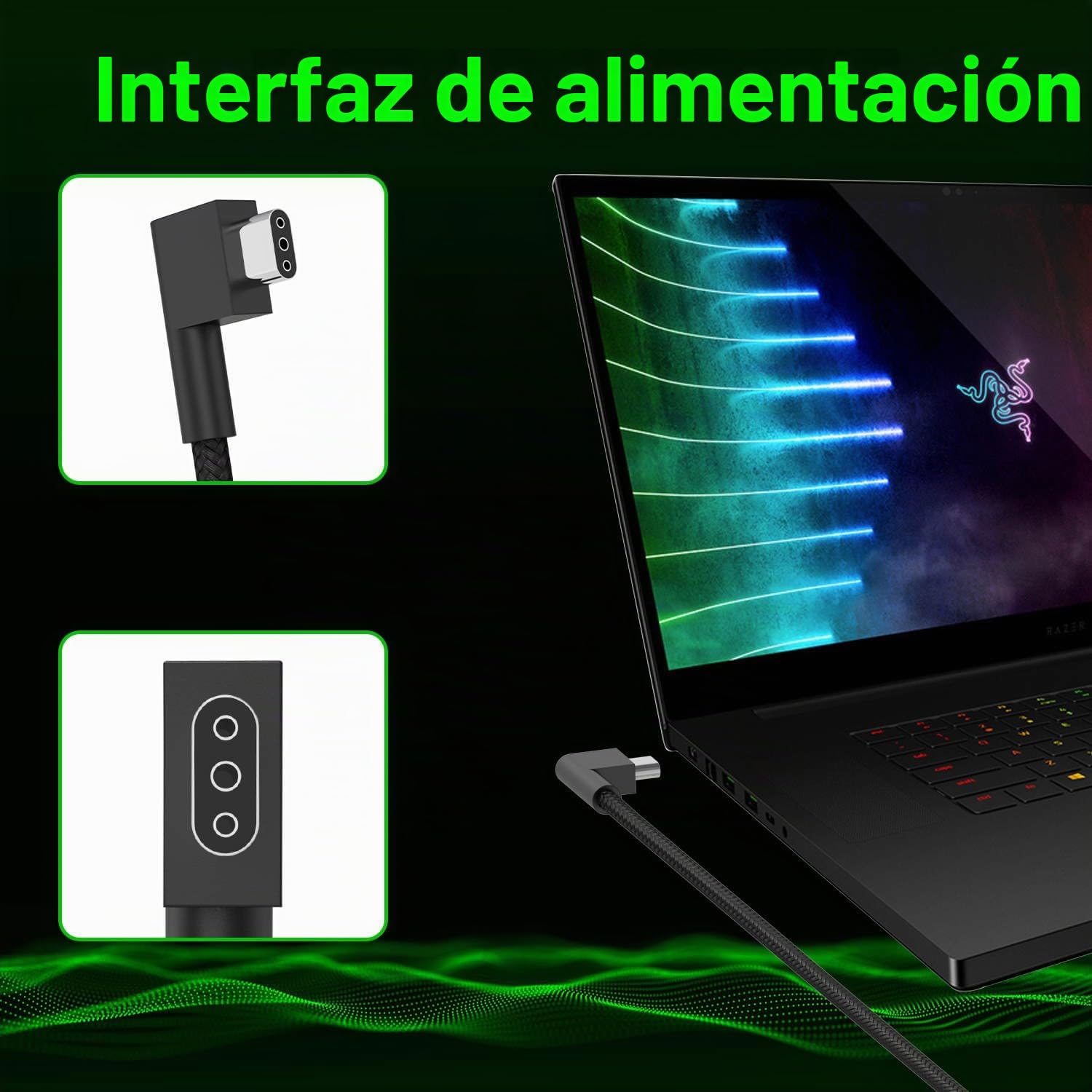 Cargador para portátil CHLOLMY TECH Razer Blade 14 15 17 RTX2070 RTX2080 RTX3060 RTX3070Ti RTX3080 230W 19.5V 11.8A 6 cables adaptadores de alimentación