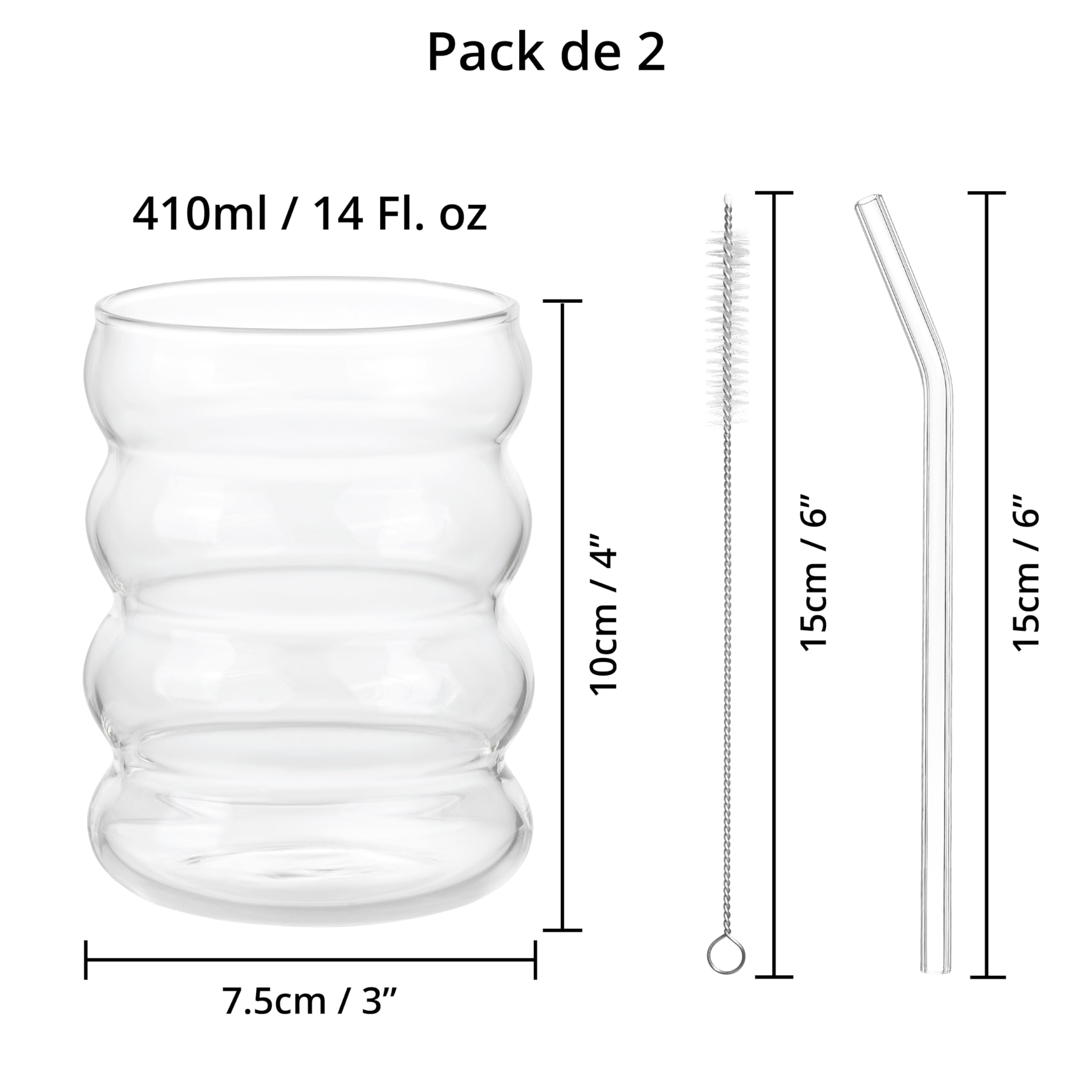 2 Bols à Matcha En Verre Double Paroi - 400 Ml - Garde Au Chaud - Cadeau Thé