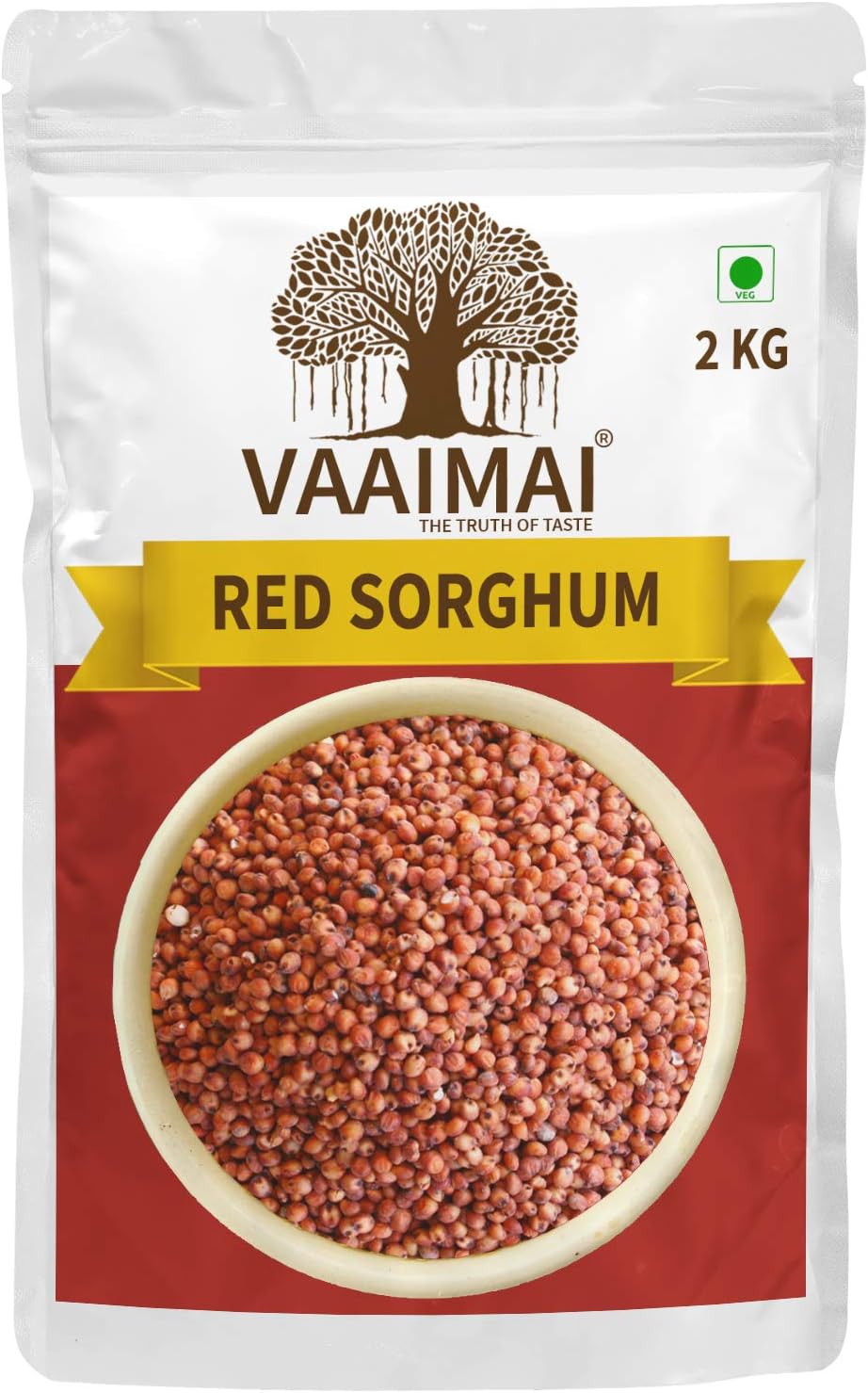 VAAIMAI Red Sorghum / Red Cholam / Jowar / Jonna / Jola, 2kg