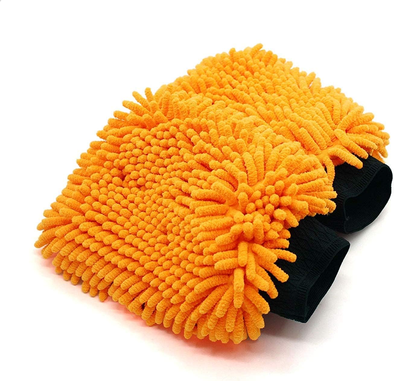 SCRUBIT Car Wash Mitt – Scratch-Free Chenille Microfiber Washing Mitts, Dual Sided Cleaning Gloves for Dirt & Bugs - Premium Sponge Cloths for Cars, Trucks and Boats - 2 Pack : Automotive